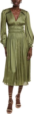 Maje Smocked Waist Midi Dress