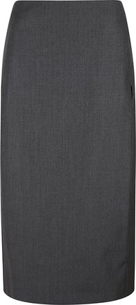 Jil Sander Tailored Midi Skirt with Subtle Back Slit and Concealed Zipper