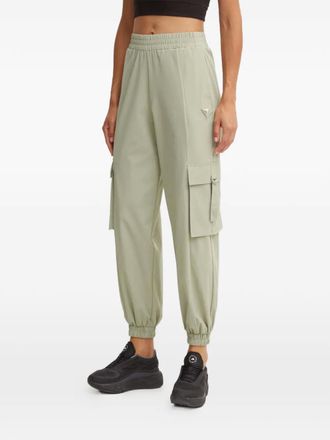 Guess Co logo-patch cargo pants - Green
