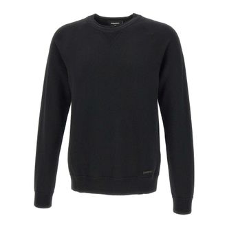 Dsquared2 Round-neck Knitwear, male, Black, Size: XL Knit Sweater
