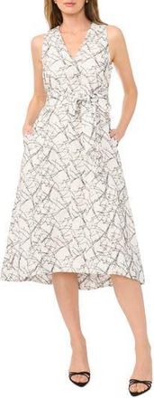 1.State Sleeveless Belted Cotton Midi Dress in Ultra White at Nordstrom Rack, Size X-Large