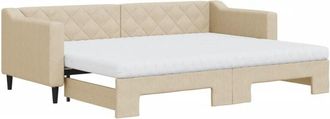 vidaXL Vidaxl - Sof&aacute; Cama Nido Con Colch&oacute;n Tela Crema 80x200 Cm