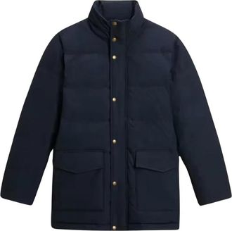 Woolrich Ramar Cloth Puffer Jas - Heren - Winterjassen - Blauw - XL - Katoen - Jassen