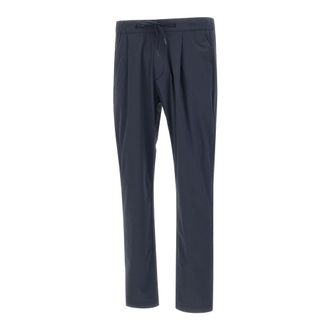 Herno Straight Trousers, male, Blue, Size: XL Nylon Maestro Trousers