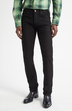 Tom Ford Slim Fit Moleskin Pants in Black at Nordstrom, Size 34