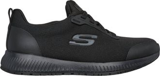 Skechers Womens Work Slip-Resistant Relaxed Fit Squad Shoes In Black