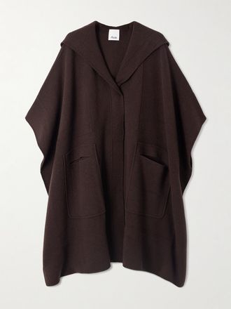 Allude Mantella In Misto Lana E Cashmere Con Cappuccio - Marrone