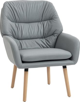 HOMCOM Butaca de sal&oacute;n 68x74x89 cm gris