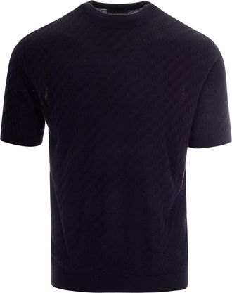 Emporio Armani Diagonal Textured Regular Fit T-Shirt
