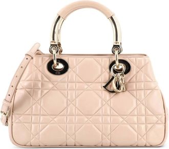 Dior Borsa tote Lady 95.22 Cannage media in pelle goffrata con motivo - Toni neutri