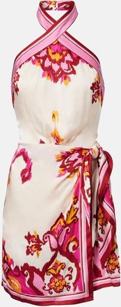 Poupette St Barth Manon printed satin minidress