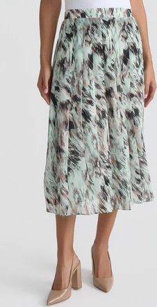 Kasper Abstract Print Pull-On Midi Skirt in Sea Glass Multi at Nordstrom, Size X-Large
