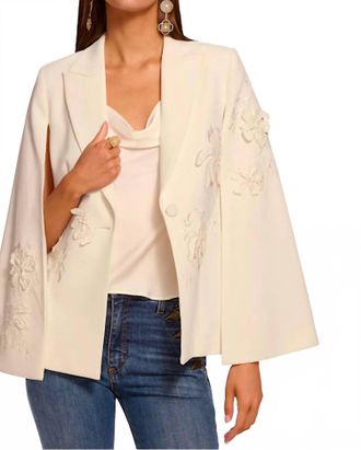 Ramy Brook Rosalinda Embellished Cape In Ivory