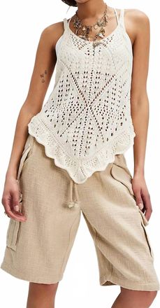 Free People Sea Song Scoop Neck Tank Top In Ivory