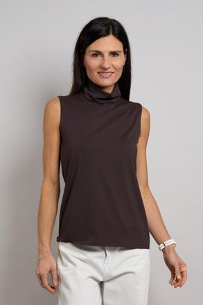 Seidel Moden Tanktop SEIDEL MODEN, Damen, Gr. 34, d&acute;braun, Jersey, Obermaterial: 94% Viskose, 6% Elasthan, figurumspielend h&uuml;ftbedeckend, Rundhals, Tops Tanktop, M