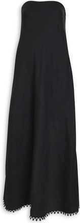 Skall Studio Victoria Strapless Linen Maxi Dress - Black - 38 (UK10 / S)