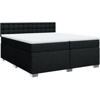 vidaXL Vidaxl - Cama Box Spring Con Colch&oacute;n Tela Negro 200x200 Cm