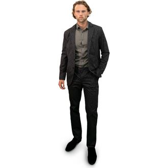 Lords of Harlech Jack Flat Front Chino Pant In Augustus Floral in Perugia Paisley Black at Nordstrom, Size 32 X 34