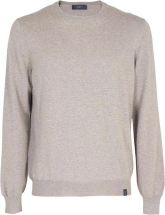 Fay Trui met ronde hals - Heren - Ronde hals truien - Beige - S - Wol - Truien & Vesten