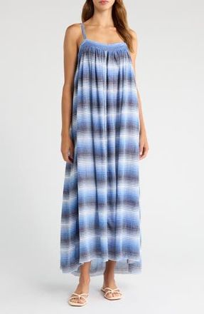 Lemlem Eda Stripe Cotton Cover-Up Sundress in Feven Blue at Nordstrom Rack, Size Large