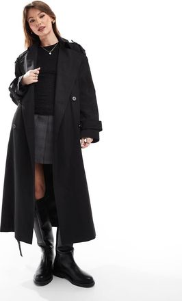 Asos Trench taglio lungo nero