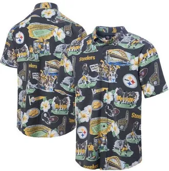 Reyn Spooner Mens Reyn Spooner Black Pittsburgh Steelers Scenic Button-Down Shirt at Nordstrom, Size Xx-Large