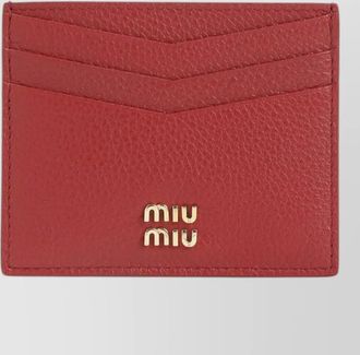 Miu Miu textured leather card holder slim design