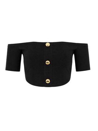 Elisabetta Franchi Black Viscose Knit Top