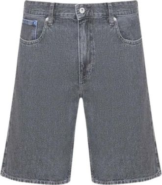 Karl Lagerfeld Regular Logo Denim Short - Heren - Denim shorts - Grijs - W32 - Denim - Korte Broeken