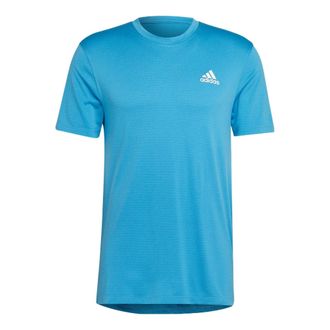 adidas Mens adidas Alphabet Logo Printing Round Neck Short Sleeve Blue T-Shirt HR5257