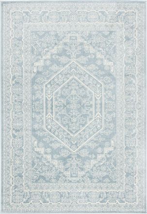 Safavieh Alfombra medall&oacute;n de polipropileno gris/blanco, 122 x 183 cm