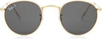 Ray-Ban RB3447 Round Metal Polarized 919648 Mens Sunglasses Gold Size 50