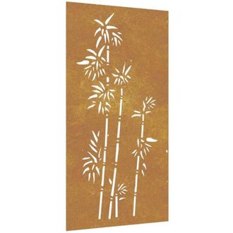 vidaXL Adorno De Pared De Jard&iacute;n Acero Corten Dise&ntilde;o Bamb&uacute; 105x55 Cm Vidaxl