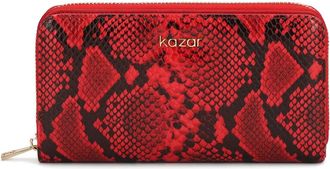 Kazar Snake Embossed Wallet - Dames - Portefeuilles - Rood - ONE Size - Leer - Accessoires