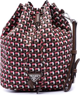 Prada Pre-owned Prada Tessuto Geometric Print Drawstring Pouch Ladies CP5BF17DK6YZ5WP0