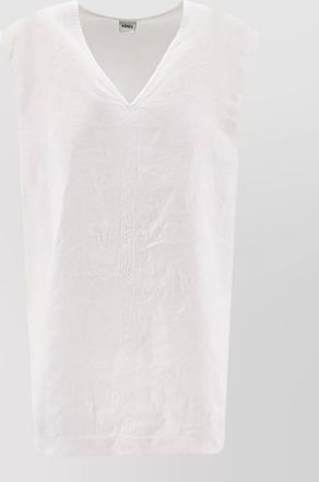 Aspesi textured cap sleeve top v neckline