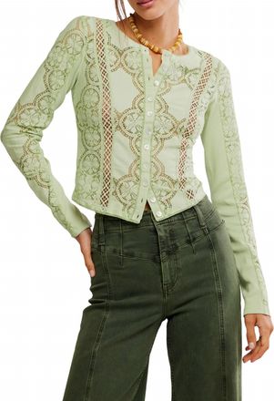 Free People Jae Knit Long Sleeve Top In Fresh Green