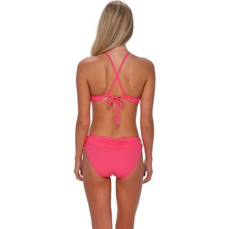 Sunsets Unforgettable Bikini Swim Bottoms in Posy Pink Crepe at Nordstrom, Size X-Large