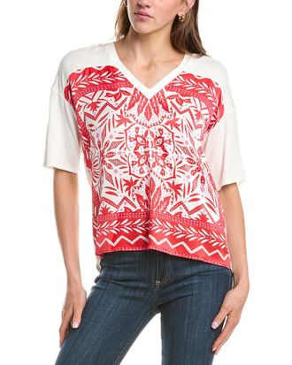 Hale Bob Hale Bob Jazmine Short Sleeve Silk-Blend Top