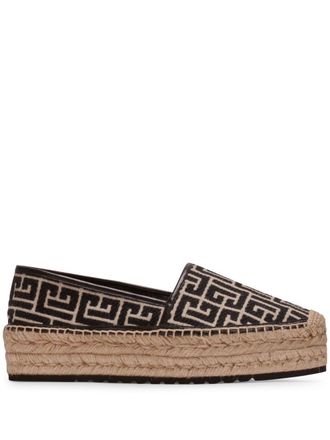 Balmain Espadrilles con monogramma - Nero