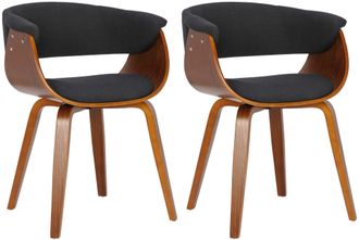 Clp Lote De 2 Sillas De Comedor De Tela Bruce Nogal/negro