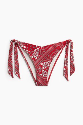H&M Tie-Tanga Bikinihose - Rot/Paisleymuster