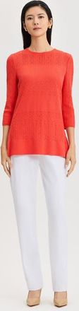 Misook Classic Lined Pointelle Soft Knit Tunic in Cherry Ember at Nordstrom, Size Xx-Large