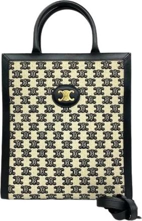 Celine Pre-owned Vertical Cabas Triomphe Logo Canvas Leather 2way Bag - Dames - Vintage Shopper - Veelkleurig - ONE Size - Leer - Vintage
