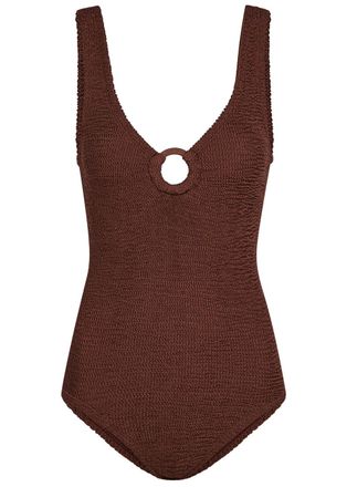 Hunza G Celine Crinkle Swimsuit - Brown - One Size