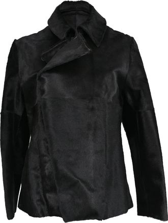 Marni Double-Breasted Sheared Jacket in Black Goatskin