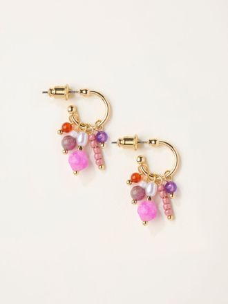 Fat Face FatFace Pink Bead Charm Earrings