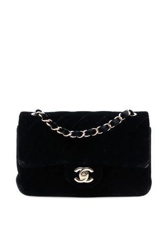 Chanel 2015-2016 Mini Rectangular Classic Velvet Single Flap crossbody bag - Black