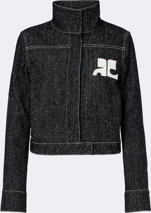 Courr&egrave;ges Courr&egrave;ges Logo denim tweed jacket