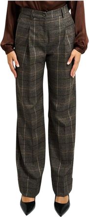 Manila Grace Broeken, Dames, Veelkleurig, XS, Leer, Wide Broeken